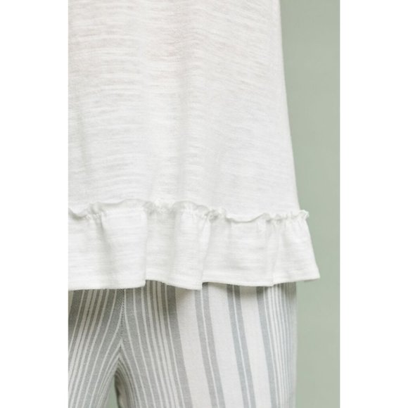 NEW ANTHRO Maeve Poinsot Ruffle-Back Cream Tank XS - Picture 3 of 16